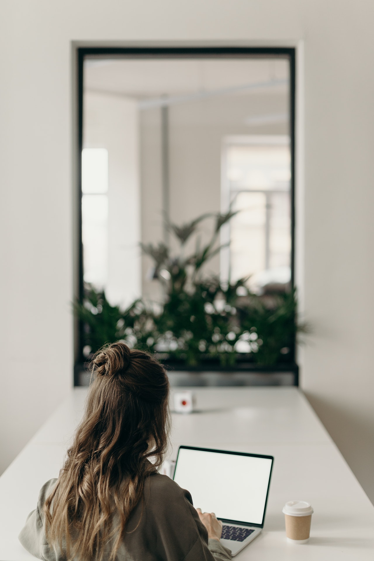 Woman using laptop